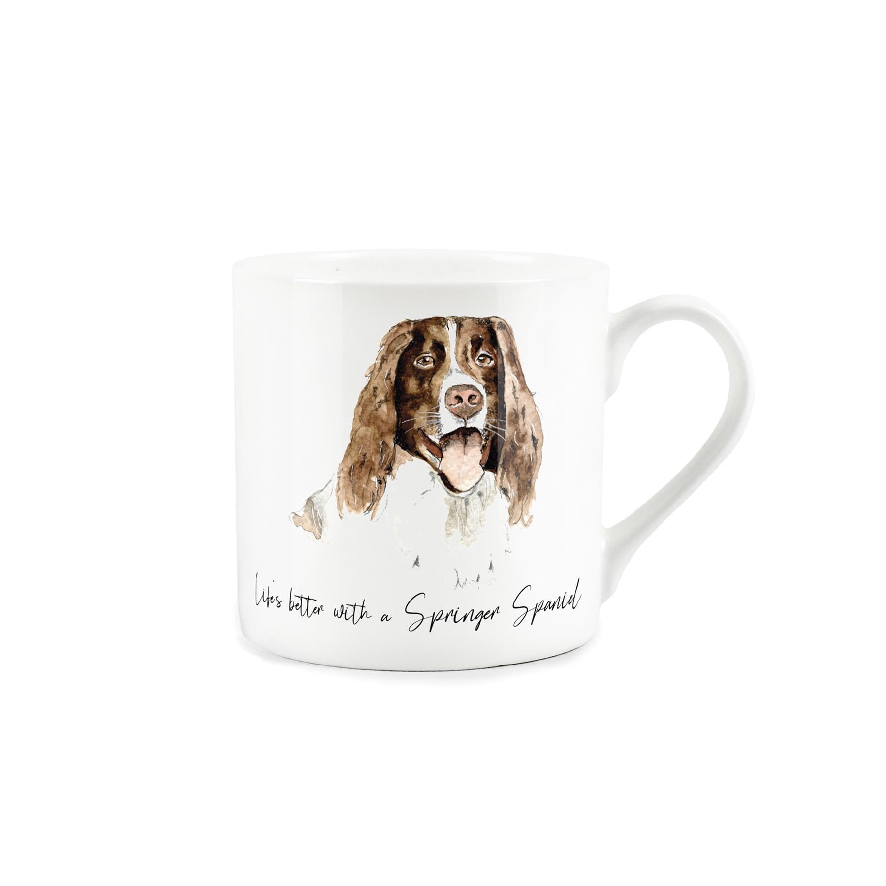 Springer Spaniel Gift Mug - White Dog Bone China Coffee/Tea Present by Rhiannon Chauncey