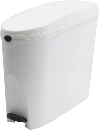 SUPAWASH-PRO Sanitary Bin 20L Slimline White Pedal Disposal