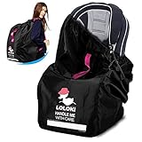 Car Seat Travel Bag for Air Travel - Carseat Gate Chek Bag for Airplane with Carrier - Universal Airport Backpack Booster Cover for Kids Baby Infant and Toddler - Convertible Car Seat Bags by Loloki