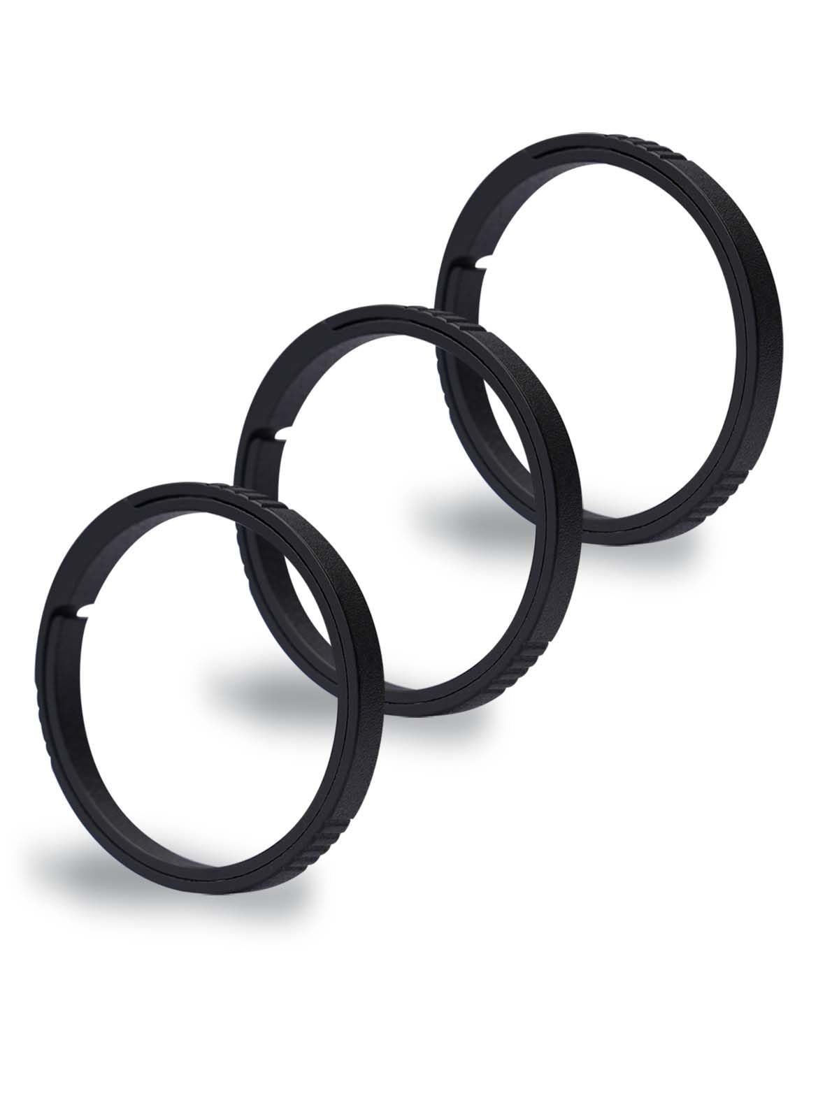 TIKIDESIGN Titanium Key Rings, 30/25/19 mm Key Ring with Side Pressing Design, Titanium Flat Key Ring Rings, Titanium Split Rings for Car House Key Accessories, Black (3s), 3klein(PVD schwarz)