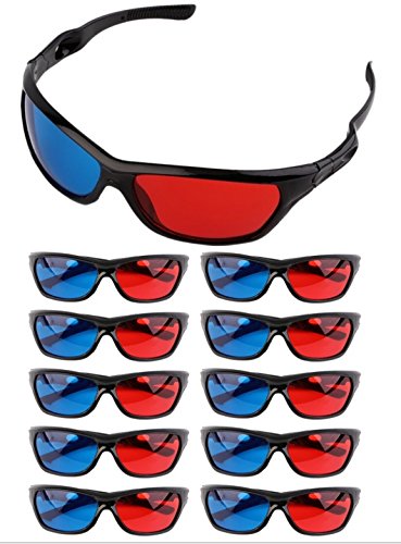 Frame Amo Universal Anaglyph 3D TV Glass, Red and Blue Lens, 10-PACK