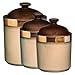 Gibson 74699.03RM Casa Estebana 3-Piece Canister Set, Beige and Brown primary