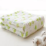 Binztec Muslin Cotton Warm Baby Bath Towels Animal Printing Natural Antibacterial soft Comfortable Healthy Rapid Absorption 41inches41inches-1pcs (Green frog)