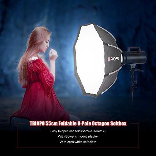 Andoer 55cm Faltbare 8-polige Octagon Studioblitz Softbox mit weichem Tuch Tragetasche Bowens Mount für Studio Strobe… – Bild 5