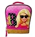 BARBIE MATTEL Girls Pink Sparkly Lead-Free Dual-Chamber Lunch Tote Bag Box