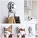Mee'life Bathroom Suction Cup Hooks Stainless Steel Holder wall mount for Towel Robe Loofah – Removable Repositionable Waterproof Bathroom Kitchen Bags Hanger Caps key coat Hook heavy duty Chrome
