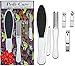 Essential Pedicure Set,6pc Gift Set.Pedicure Rasp & Foot File,Callus Remover,Specialized Nail Clipper Set,Sapphire Nail File Super Stocking Stuffers.Great Christmas, Gift Idea for Women,Men,