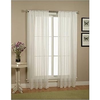 WPM Drape/Panels/Treatment Beautiful Sheer Voile Window Elegance Curtains for Bedroom & Kitchen, 60