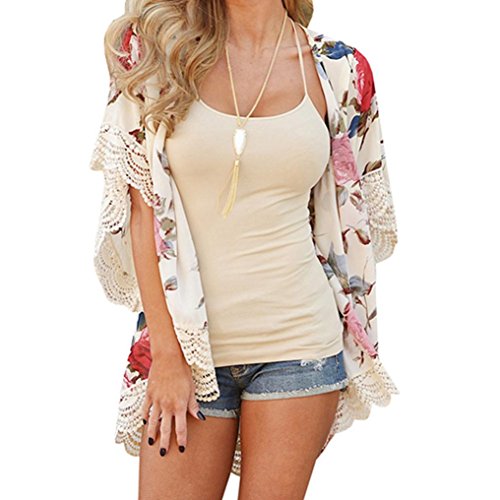 Salute New Women Fashion Summer Kimono Cardigan Plus Size Shawl Blouses (L)