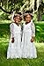 CQDY Flower Girl Dress Lace Dress for Wedding White Ivory Dress Long Sleeve 2-11(8-9T)