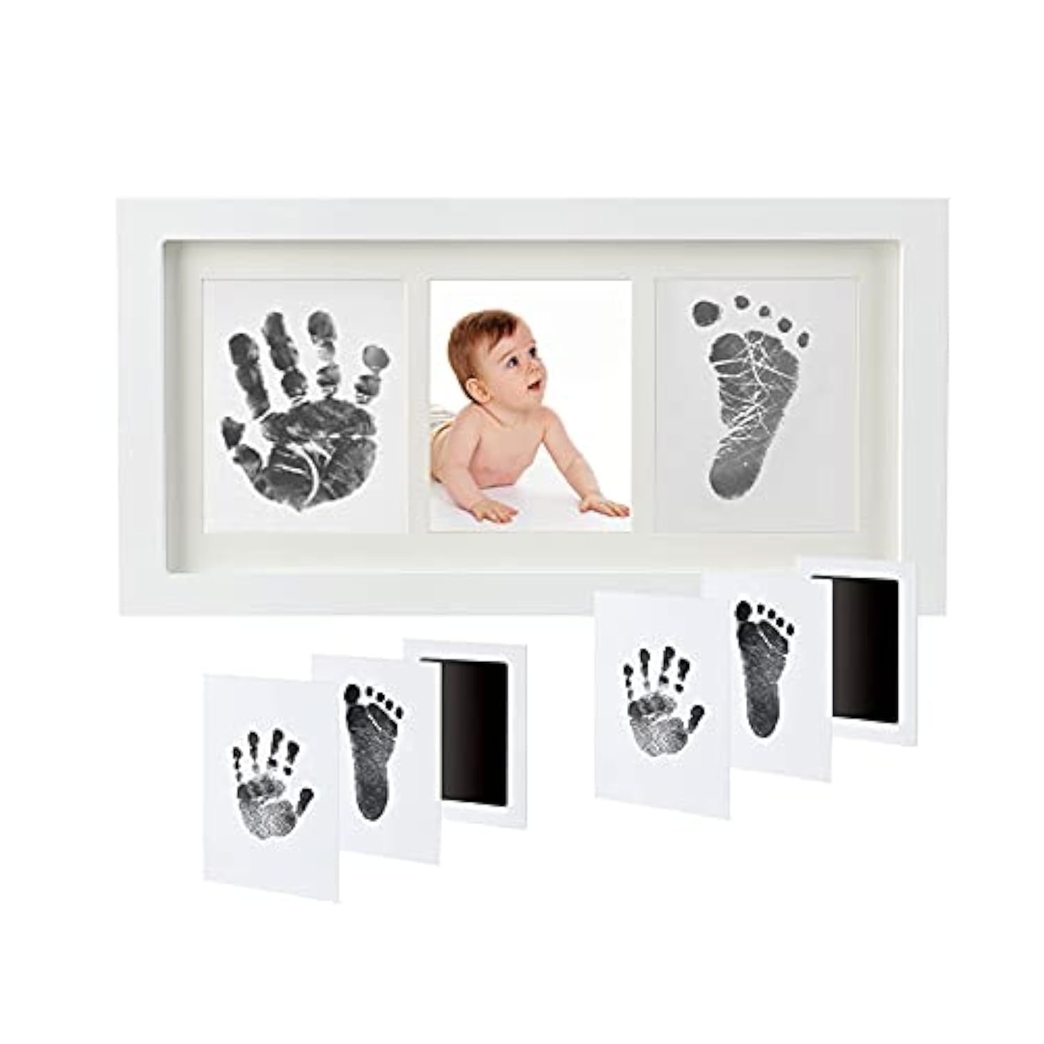 Baby Prints Handprint and Footprint Kit, Newborn Hand and Footprint Keepsake with 2 Safe Clean-Touch Inkless Ink Pad, Non-Toxic, Gift to New Parents or Baby Boys Girls Shower Registry…