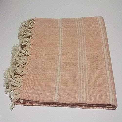 Ruela Turkish Beach Towel Peshtemal Bathrobe Hamam Spa Pool Massage Sauna 100% Cotton - Blush Pink Soft Basic