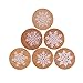 DECORA 6 Pieces Snowflake Floral Wooden Rubber Stamps for Card Making Scrapbooking and Crafts