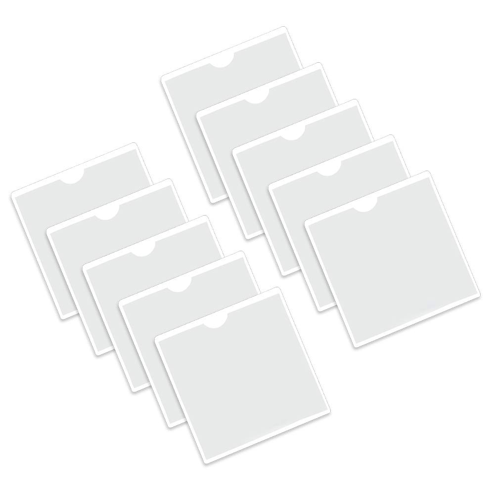 upain 10 Pack Car Permit Hold, Self Adhesive Windscreen Card Holder Parking Permit Holders Clear for Car, Van, Windscreen 105 x 105mm