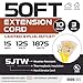 Iron Forge Cable 10 Gauge 50ft Lighted Outdoor Heavy Duty Extension Cord with 3 Outlets - 15 Amp 10/3 SJTW Yellow Extension Cord with Multiple Outlets