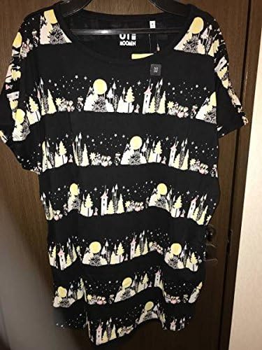 Amazon Co Jp ムーミン ユニクロ限定 Tシャツワンピース タグ付き M ブラック 半袖チュニックワンピ ムーミンハウスやリトルミイ スナフキン柄 服 ファッション小物