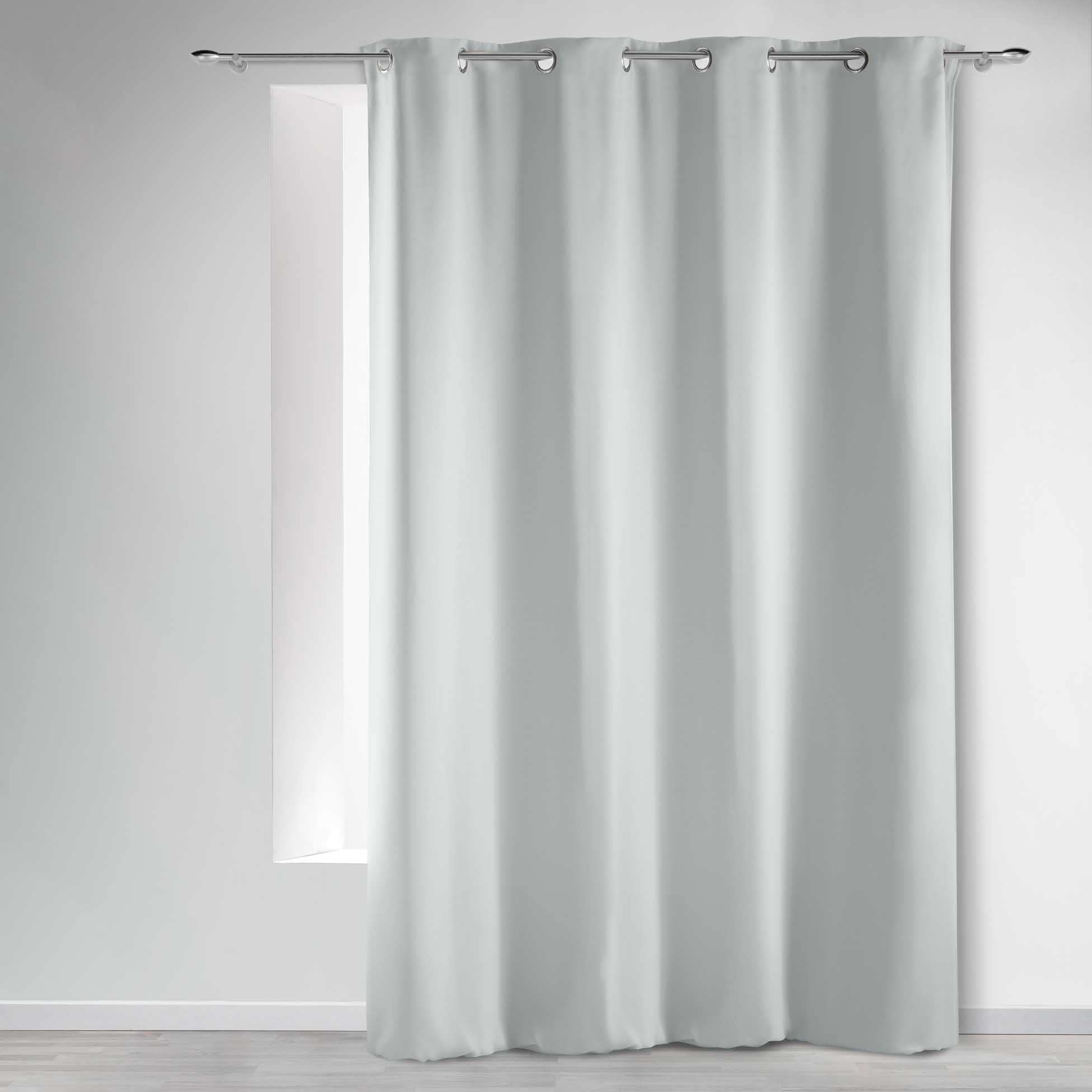 DOUCEUR D'INTERIEUR 140 x 240 cm "Occult" Curtain Rings, Neige