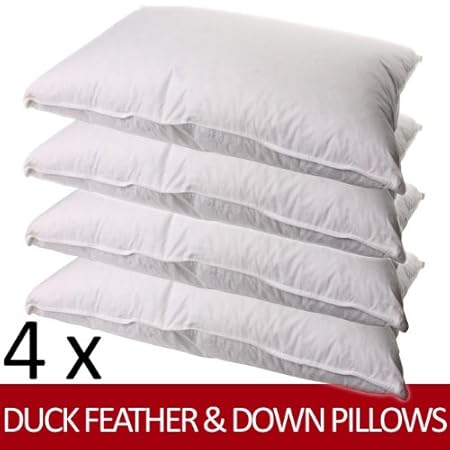 Comfy Nights Duck Feather And Down Pillows Set Of 4 Amazon Co