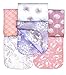 Cambria Baby Organic Cotton Premium Burp Cloths for Girls. Ultimate Coverage with Preshrunk Super Absorbent Inner Layers Polyester Fleece & XL Size. Chemical Free to Protect Baby’s Skin. 6 Pack