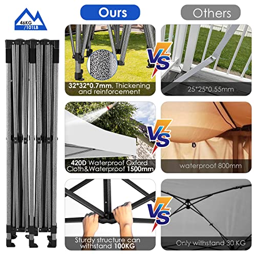 COBIZI 10x20 Heavy Duty Pop Up Canopy Tent with Sidewalls, Commercial Grade Party Tent, Waterproof image 28