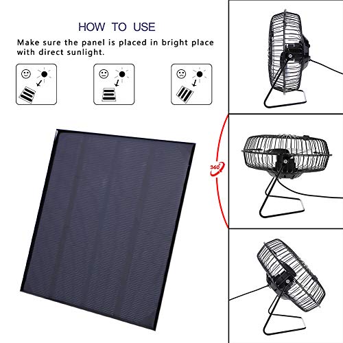 image for vanpower 4.5W 6V Solar Panel Powered 6 Inch MiniPortable USB Fan for C