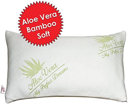 ADJUSTABLE Bamboo ALOE VERA Shredded Memory Foam Pillow - SLEEP BETTER THAN EVER - Micro-Vented Bamboo Cover - Hypoallergenic and Dust Mite Resistant by My Perfect Dreams (King)