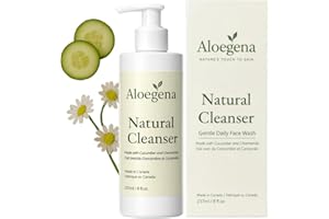 Aloegena Cleanser – Gentle Daily Face Wash with Cucumber & Chamomile – Hydrating Botanical Facial Cleanser for All Skin Types