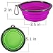 COMSUN Collapsible Dog Bowl, 2-Pack Foldable Expandable Cup Dish for Pet Cat Food Water Feeding Portable Travel Bowl Green and Purple