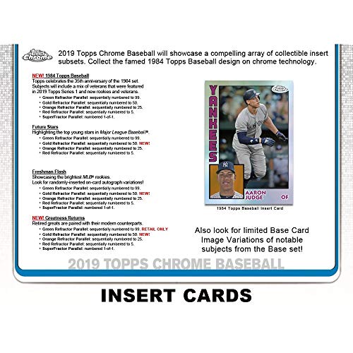2019 Topps Chrome Baseball Series Unopened Blaster Box of Packs with 4 Blaster Exclusive Sepia Refractor Cards and a Chance for Autographed Rookie Cards of Pete Alonso and Vladimir Guerrero Plus