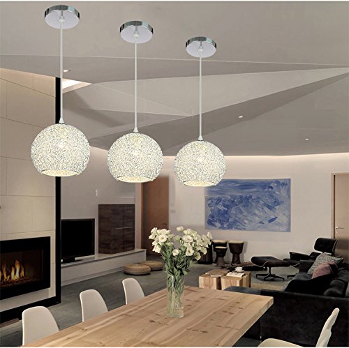 Pendant Lighting For Kitchen Island Aluminum shade Ceiling Light Bar Modern Ceiling Lamp Office Chandelier Lighting Silver Lights Bulb Include 1 pcs Lamp UNICASA
