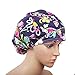 Doctor Classic Scrub Hat Adjustable Sweatband Bouffant Cap for Women Ponytail(Print 5)