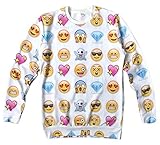 Wenseny Men's Women's Funny Sweaters Emojis Galaxy Pullover 3D Sweatshirt