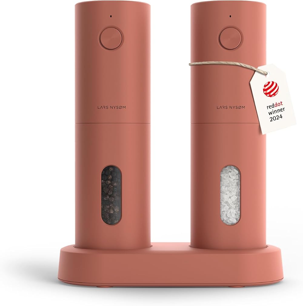 LARS NYSØM Electric Salt Pepper Grinder Set USB Rechargeable Spices