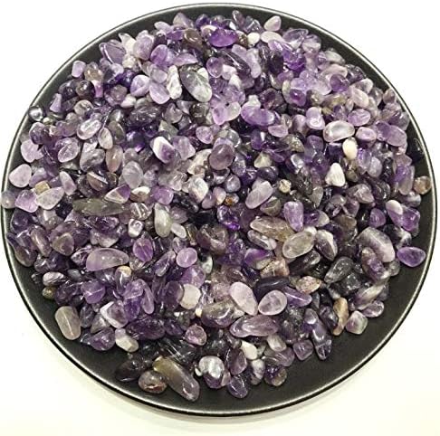 AITELEI 1/2 lb Natural Amethyst Tumbled Chips Stone Potted Plants Gravel Decorative Fish Tank Flower Crystal Pot Magnets Pillow Stone