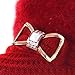 Surblue Lady Crystal Bow Warm Cabled Angora Knit Winter Beanie Crochet Beret Hats Newsboy Caps,Red,One Size