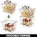 mDesign Stackable Metal Basket for Kitchen Storage - Large Wire Farmhouse Bin Basket w/Handles for Pantry - Stacking Wire Basket Organizer for Food, Drinks - Hyde Collection, 3 Pack, Satin