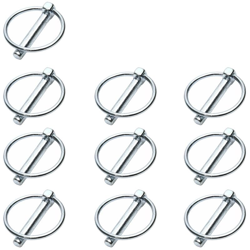 6mm x 45mm Linch Pins, Cotter Pin Lock Retaining Pins Trailers Tractors Mechanical, Silver 10 Pcs