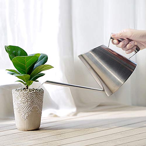 image for Cesun 30 oz Metal Watering Can Solid Stainless Steel Pot with Long Spo