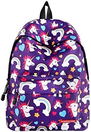 Ibeliver Cute Lightweight Unicorn Backpacks Girls School Bags Kids Bookbags Purple