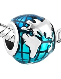 CharmSStory cuentas para pulseras, azul océano, tierra, globo, dijes