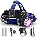 GRDE 3 Modes Bright LED Headlamp Waterproof Head Light with Rechargeable Batteries, Car Charger, Wall Charger and USB Cable for Outdoor Activities