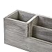 MyGift Rustic Whitewashed Gray Wood Desktop Pencil Cup/Pen Caddy and 2 Slot Letter Sorter Office Accessory Organizer Station