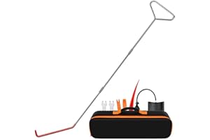 XSBAIHUO 25PC Car Tool Kit - Stainless Steel Tools with 68" Hook & Air Pump, Portable Case for Emergency Repairs