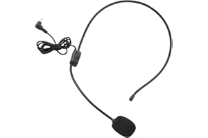 LAISANIM Flexible Wired Boom Headset Microphone with 3.5mm Jack for Voice Amplifier, Stage Performance, Singing, Teaching, Da