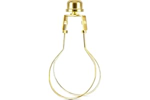 OMOBANU Antique Gold Clip on Lampshade Adapter, Lamp Shade Light Bulb Holder Includes Lamps Finials, Lampshade Levellers, Clip on Lamp Shade, Metal Shade Decorative Holder Furniture Lighting