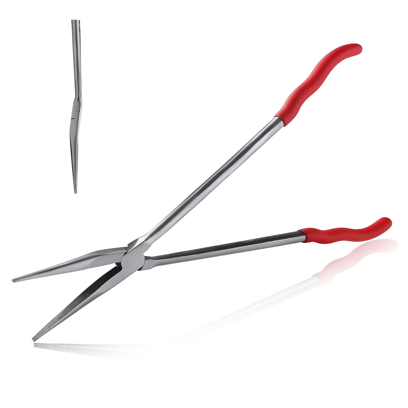 SPEEDWOX 16-Inch Long Reach 20-Degree Bent Long Nose Pliers Extra Long Needle Nose Pliers Curved Nose Pliers Angle Long Needle Nose Pliers Long Reach Pliers Long Reach Tool Angled Needle Nose Pliers
