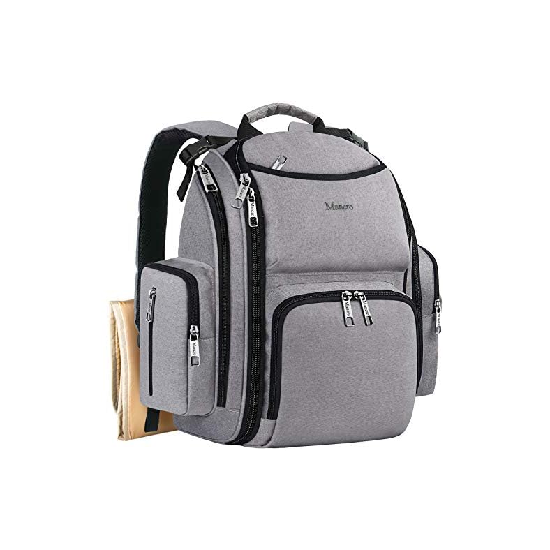 Mancro Diaper Bag Backpack, Large Multifunction Waterproof Travel Baby Nappy Changing Bag for Dad Mom with Insulated…