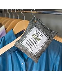 Moso Natural, bolsa purificadora de aire Elimina olores de autos, armarios, baños y zonas de mascotas Juego de 4 unidades de color carbón, de 200 g