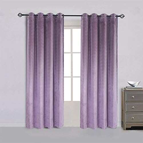 Cherry Home 52-Inch-by-63-Inch Velvet Blackout Grommet Curtain Panel, Lavender