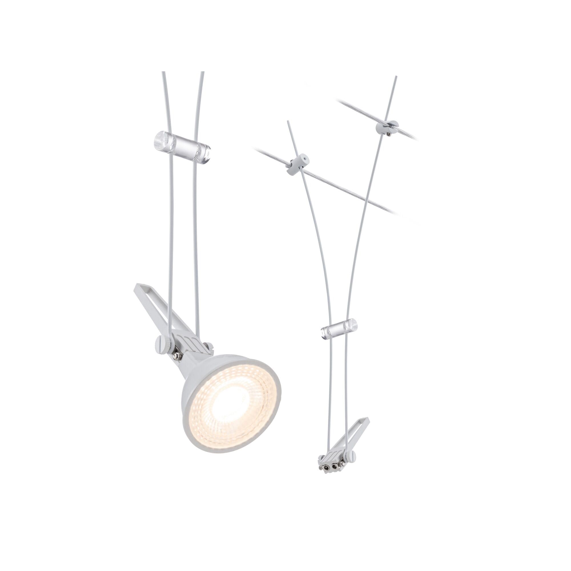 Paulmann 94488 CorDuo Spot Comet DC 12 V, Max 50 Watt Extendable Wire System - Matt White Metal GU5.3 Base Without Bulbs